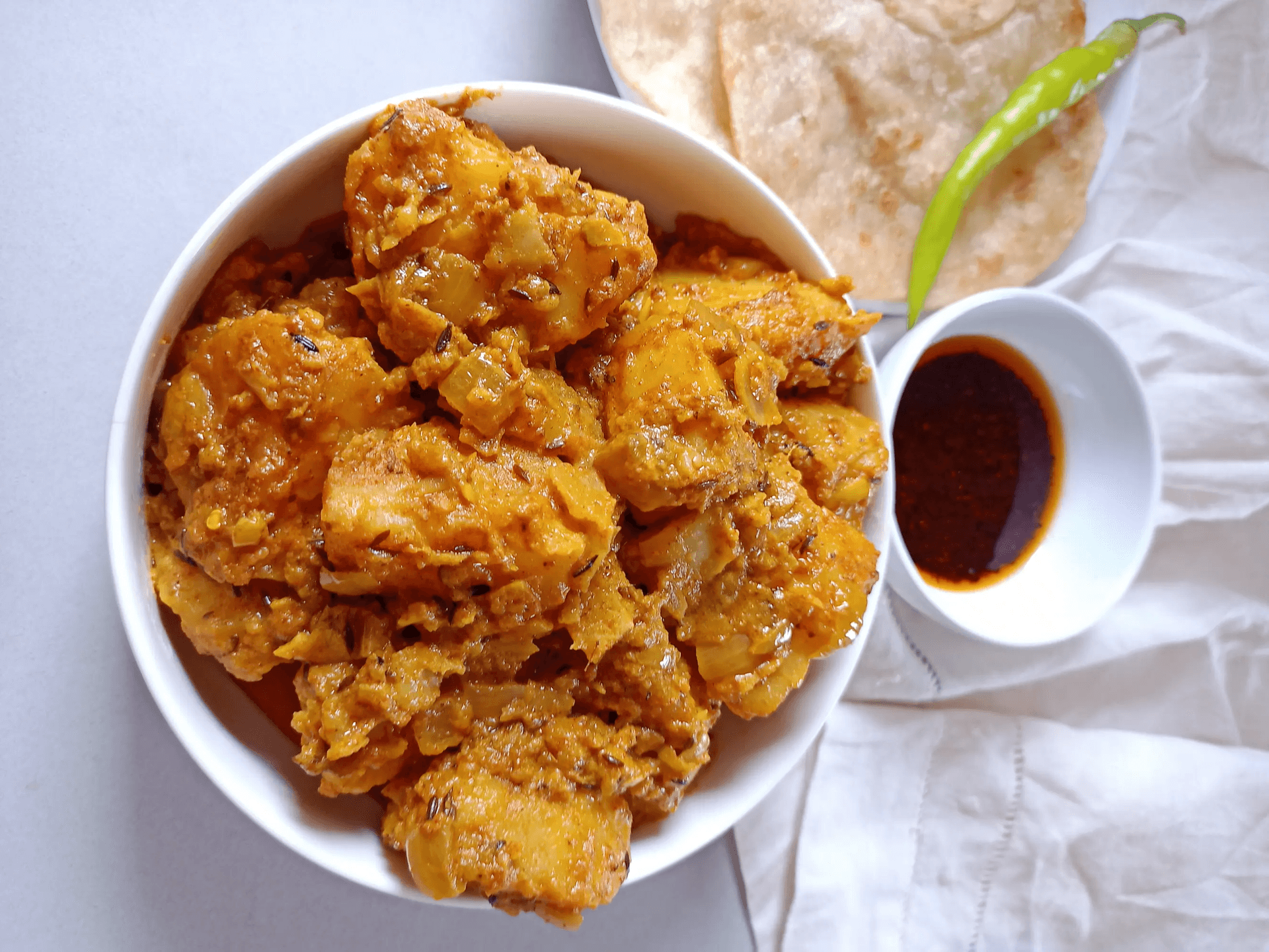 Dahi Wale Aloo - Potato Curry in Yogurt Sauce