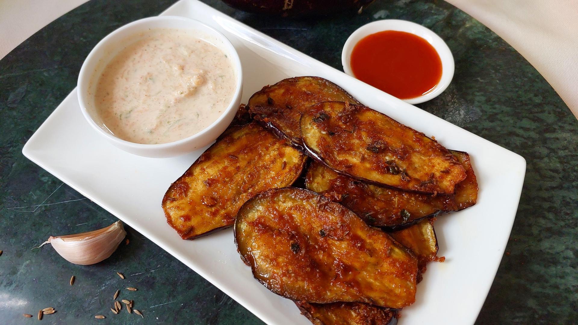 Eggplant Chips - Baingan Bhaja - Brinjal Bhaja