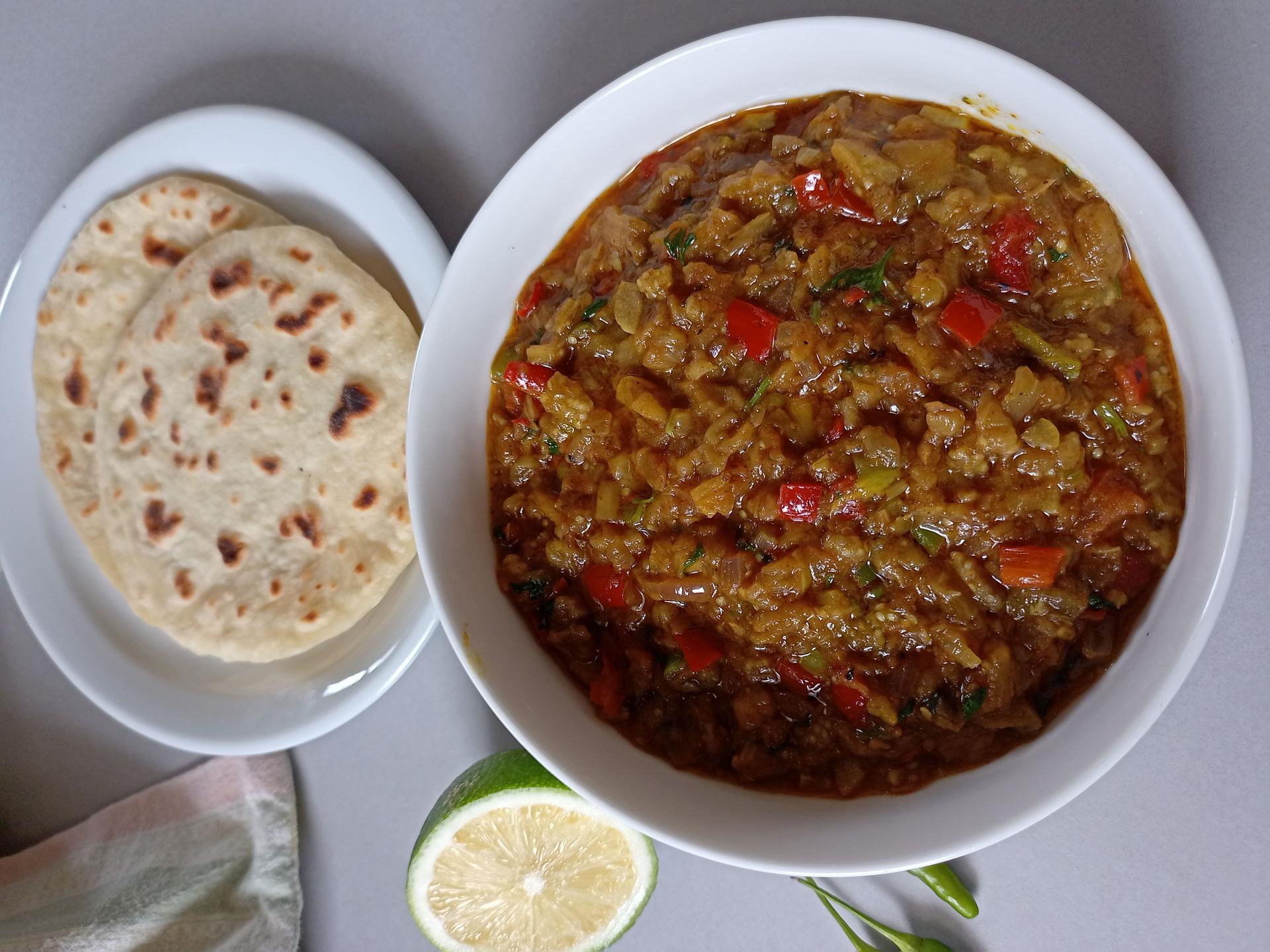 Baingan Bharta - Roasted Eggplant Mash- Eggplant Chokha